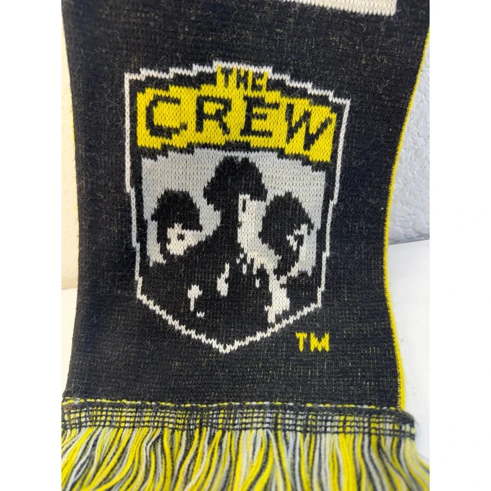 Adidas Columbus Crew MLS Soccer Scarf Black Yellow Knit Fringed Fan Scarf